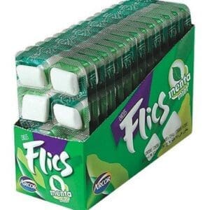 Flics - Chicles confitados Blister Menta 176gr - 14 Blisters de 8 Unidades c/u
