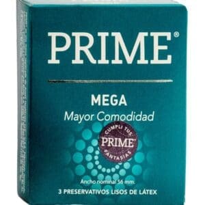 Prime - Preservativos "Mega" de Latex Mayor Comodidad - 3 Unidades
