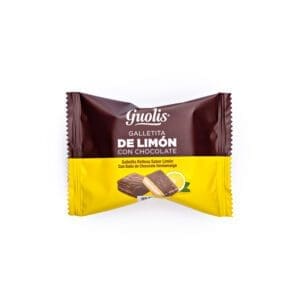 Guolis - Caja de Galletitas de Limón Bañadas en Chocolate Amargo 8 Unidades 320gr