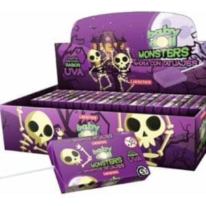 Chupetín Masticable Uva Halloween Baby Doll Monsters - 50 Unidades