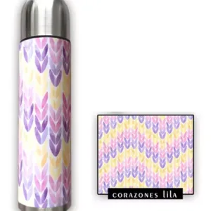 Dalecuerda - Termo de Acero Inoxidable 1ltr Corazones Lila