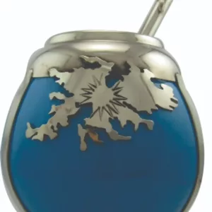 Mate Islas Malvinas Argentinas de Cerámica y Alpaca + Bombilla