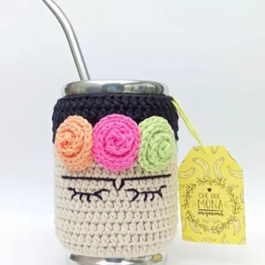 Mate de Madera Recubierto en Aluminio con Funda Al Crochet