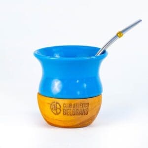 Belgrano - Mate Ceramica y Madera CAB con Bombilla