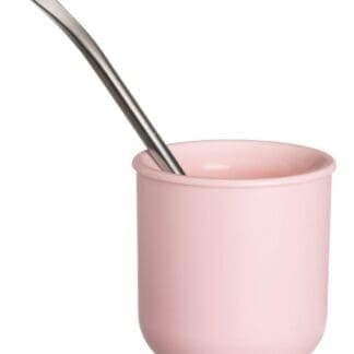 Mate Térmico Rosa con Bombilla de Acero