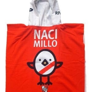 Poncho Toallón Infantil Fútbol River C/capucha