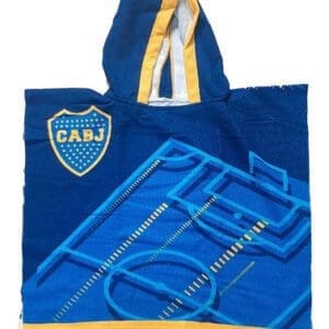 Poncho Toallón Infantil Fútbol Boca "Bombonera" C/ capucha