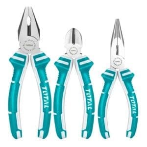 Total - Set de 3 Pinzas, Universal 8", Alicate 6" y Punta 6"