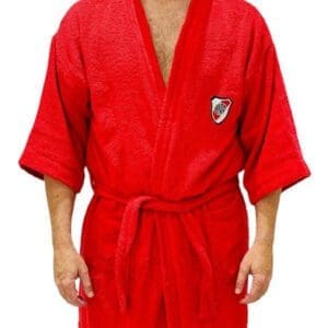 River Plate - Bata Toalla para Baño Unisex Roja