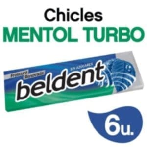 Beldent - Chicles de Mentol Turbo Blister 10gr