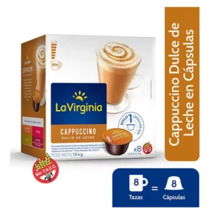 La Virginia - Café en Cápsulas Cappuccino Dulce de Leche - 8 Cápsulas