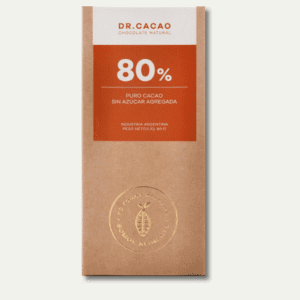 Dr Cacao - Chocolate 80% Puro Cacao Sin Azúcar Agregada - 80gr