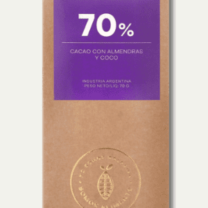 Dr Cacao - Chocolate 70% Puro Cacao con Almendras y Coco - 80gr