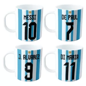 Qatar 2022 - Set de Tazas de Plastico de Argentina Mundial