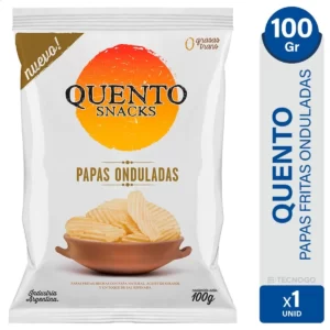 Quento - Papas Fritas Onduladas Snacks 100gr - 3 Unidades