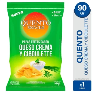Quento - Papas Fritas Queso Crema y Ciboulette Snacks - 3 Unidades