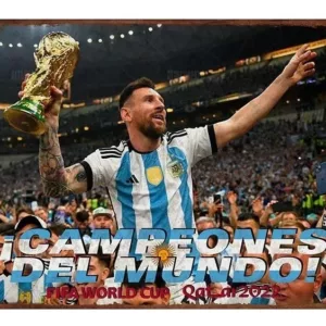 Messi - Cartel Chapa Argentina Campeón Del Mundo