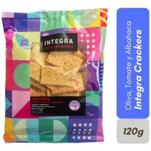 Integra - Galletitas Crackers Integra Oliva Tomate y Albahaca 120gr - 3 Unidades
