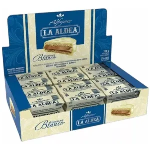 La Aldea - Alfajor de Dulce de Leche Caja - Chocolate Blanco - 12 Unidades
