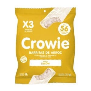 Crowie - Barrita de Arroz Limón - 3 Unidades