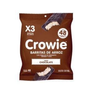 Crowie - Barrita de Arroz Chocolate Negro - 3 Unidades
