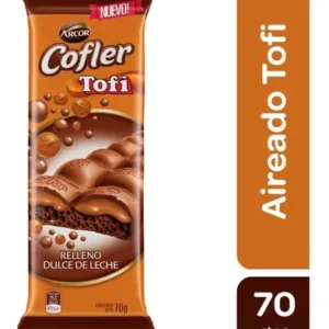 Cofler - Chocolate Aireado con Dulce de Leche Tofi 70gr - 2 Unidades