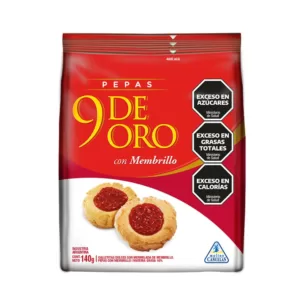 9 de Oro - Galletitas Pepas 140gr - Caja 12 Unidades