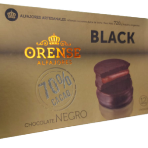 Orense - Alfajor Negros 70% Cacao con Dulce de Leche (Caja - 12)