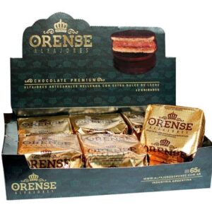 Orense - Alfajor Chocolate Negro Premium con Dulce de Leche (Caja - 12)