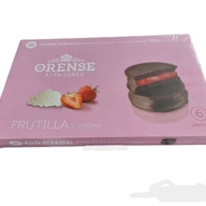 Orense - Alfajor Artesanales Rellenos con Mermelada de Frutilla y Crema (Caja 6 Unidades)