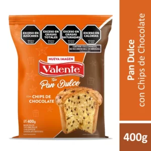 Valente - Pan Dulce con Chips Chocolate 400gr - 3 Unidades