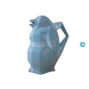 Jarra de Mesa Pingüino de Cerámica Hexagonal Celeste