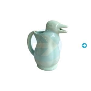 Jarra de Mesa Pingüino de Cerámica Verde Pastel
