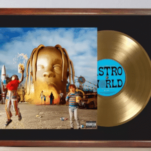 Cuadro Travis Scott Astroworld Tapa Lp Firmada Y Disco Oro (replica)