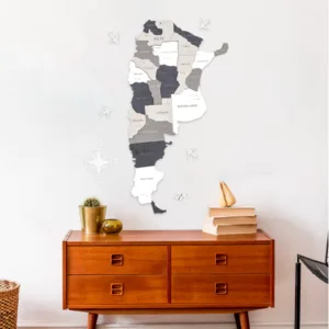WALL ART 3D - MAPA ARGENTINA { INDICO }