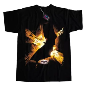 Remera Negra Batman Estampa Grande Calidad Premium