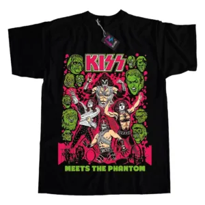 Remera Negra Kiss Meets The Phantom Calidad Premium