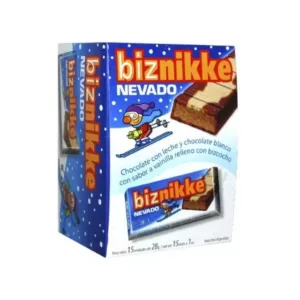 Biznikke - Chocolate Nevado - 28gr - Caja 15 Unidades