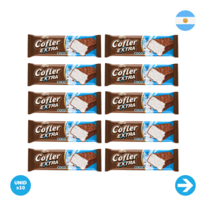 Arcor - Cofler Oblea Rellena Sabor A Coco Y Chocolate - 40g x10 Unidades