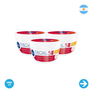 Nivea - Cuidado Antiarrugas Crema Facial 5 En 1 - 100ml x3 Unidades