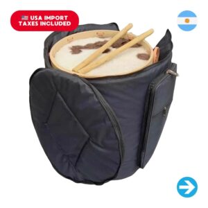 Combo Bombo Criollo Nº 5 con Funda Mochila Acolchada y Baquetas
