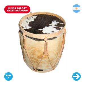 Bombo Legüero Nº 4 con Parche de Cuero y Baquetas