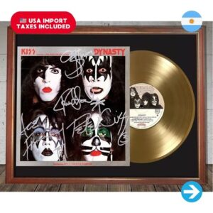 Colección Melómana - Cuadro Kiss Dynasty Tapa Lp Y Disco De Oro