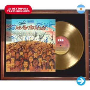 Colección Melómana - Cuadro Michael Jackson Usa For Africa We Are The World Y Disco De Oro