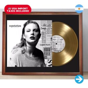 Colección Melómana - Cuadro Taylor Swift Reputation Tapa Lp Y Disco De Oro