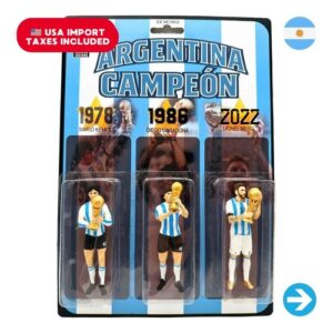 Íconos Pop & Cultura Argentina - Argentina Campeón Kempes, Maradona y Messi Figura Coleccionable en Blíster