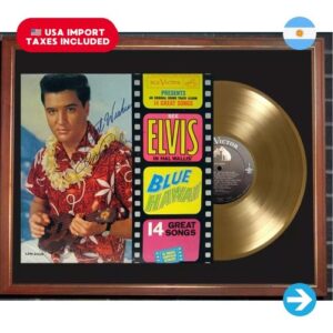 Colección Melómana - Cuadro Elvis Presley Blue Hawaii Tapa Lp Y Disco De Oro