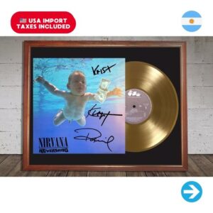 Colección Melómana - Cuadro Nirvana Nevermind Tapa Lp Y Disco De Oro