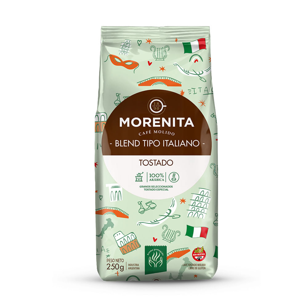 La Morenita - Café Molido Tostado Blend Tipo Italiano 250gr