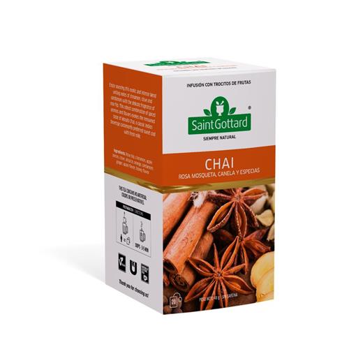 Saint Gottard - Té Chai Rosa Mosqueta Caja 20 Saquitos